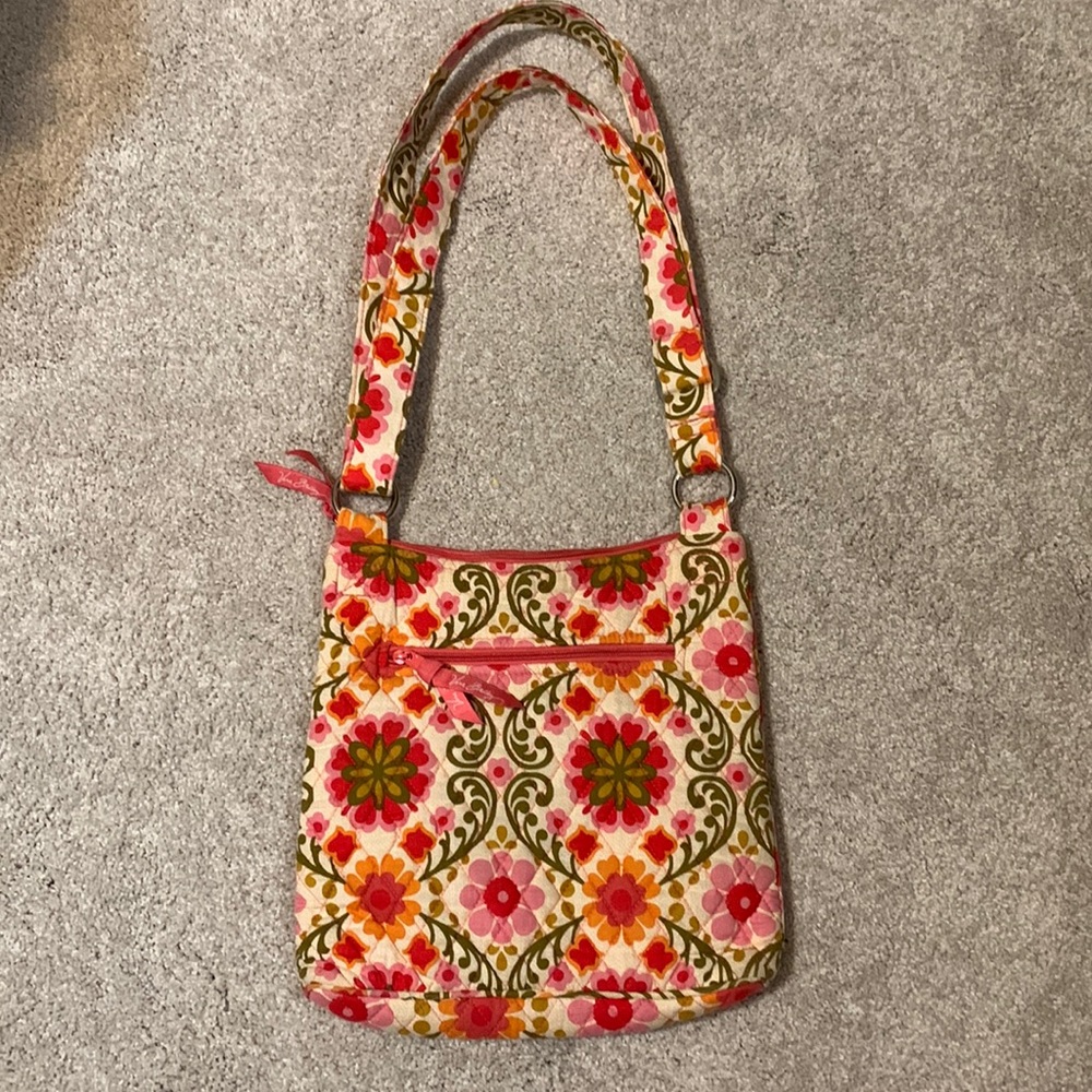 Vera Bradley Folkloric Hipster Crossbody - olive, orange, pink, white